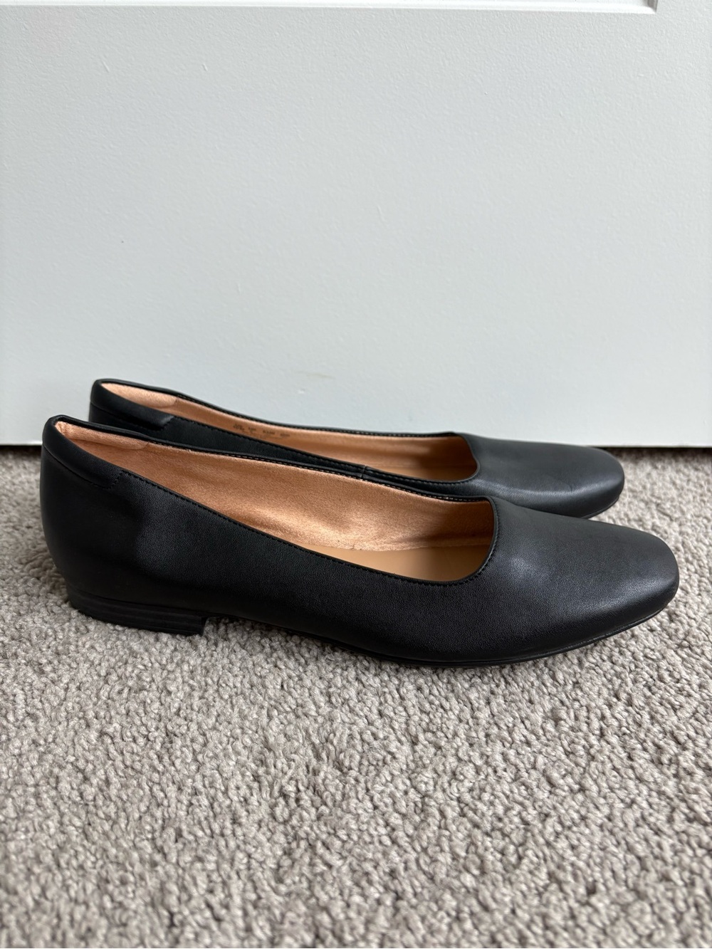 Naturalizer Kari Ballet Flat Sz 10 Black Square Toe Slip On Comfort Work Casual